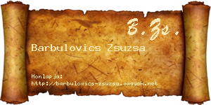 Barbulovics Zsuzsa névjegykártya