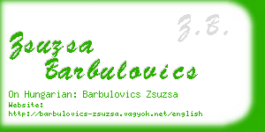 zsuzsa barbulovics business card